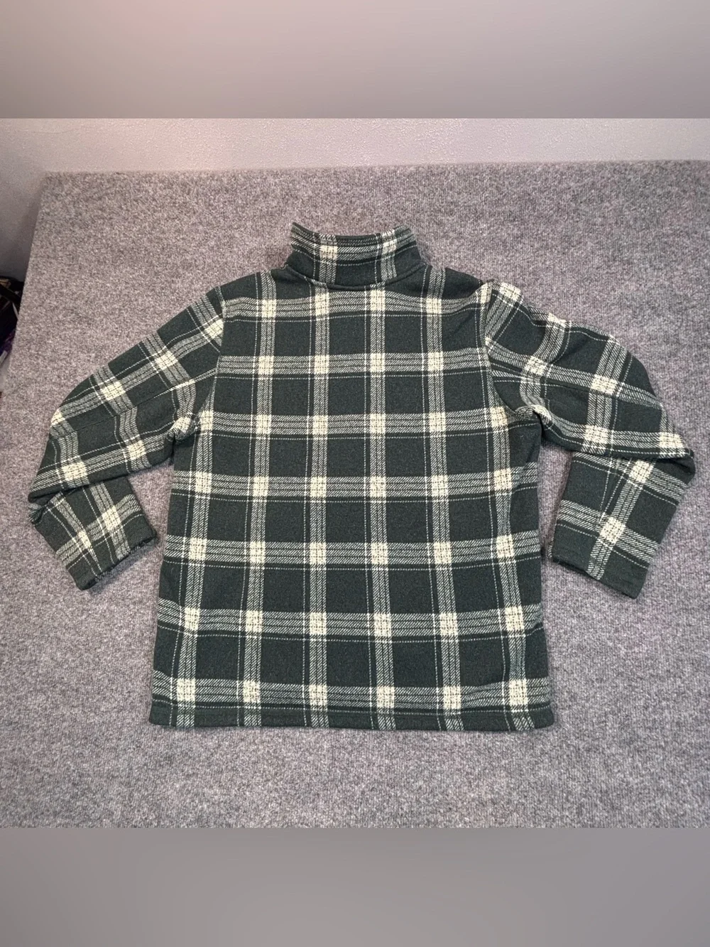 The North Face Fleece Pullover Mens XL Green Plaid 1/4 Zip Jacket Shacket Gorp
